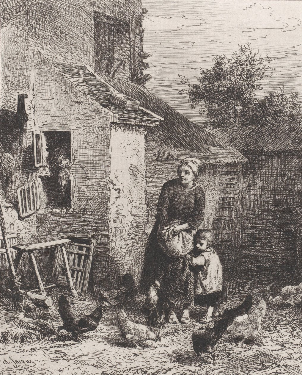 Angolo del cortile da Charles Emile Jacque