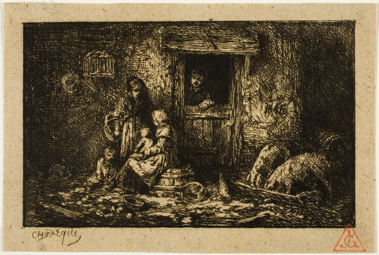 Porta di una fattoria da Charles Emile Jacque
