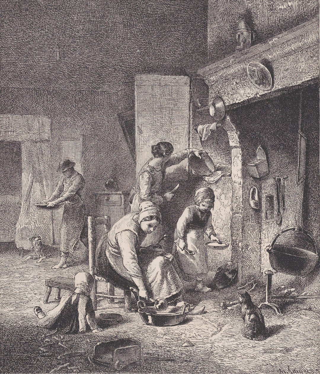 Porridge, da Le Magasin Pittoresque, ca. 1852 da Charles Emile Jacque