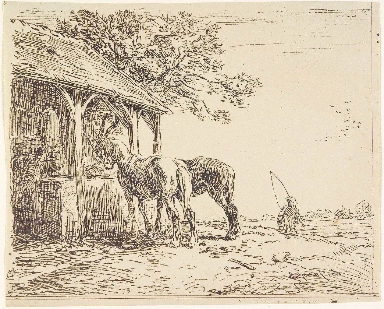 Cavalli in una stalla da Charles Emile Jacque