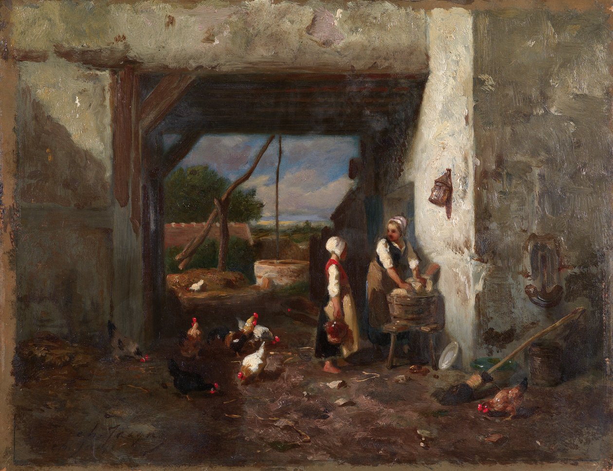 Cortile del pollaio da Charles Emile Jacque
