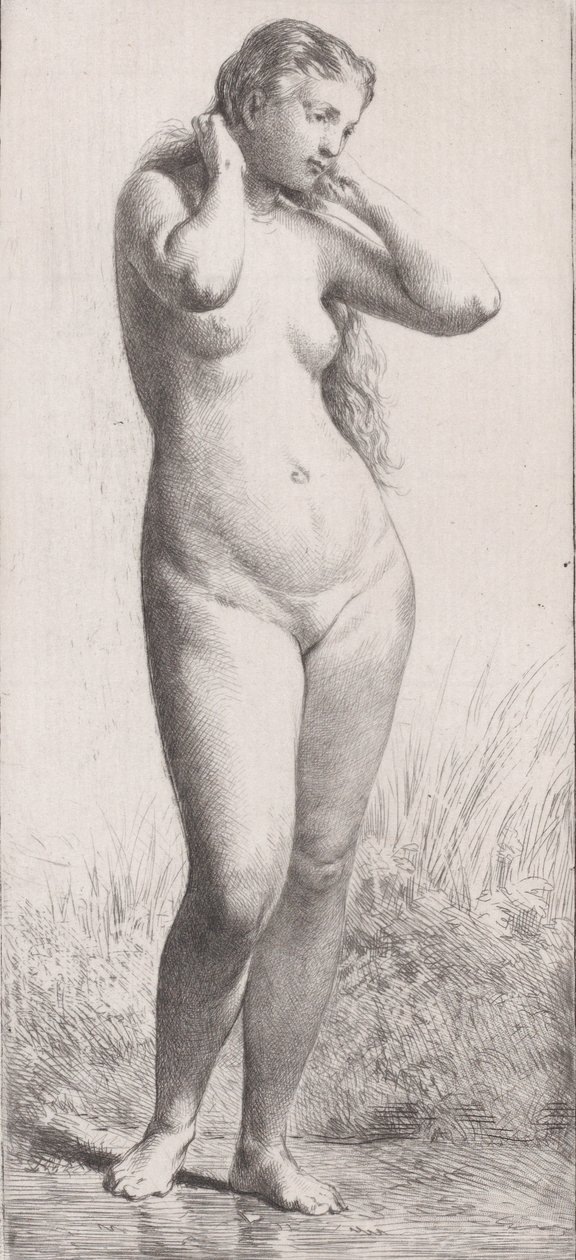 Giovane donna al bagno, 1866 da Charles Emile Jacque