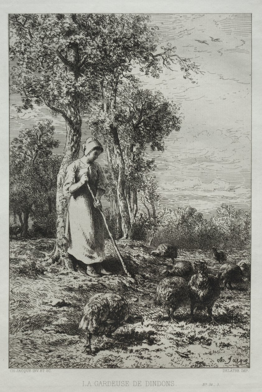 La Gardeuse de Dindons da Charles Emile Jacque