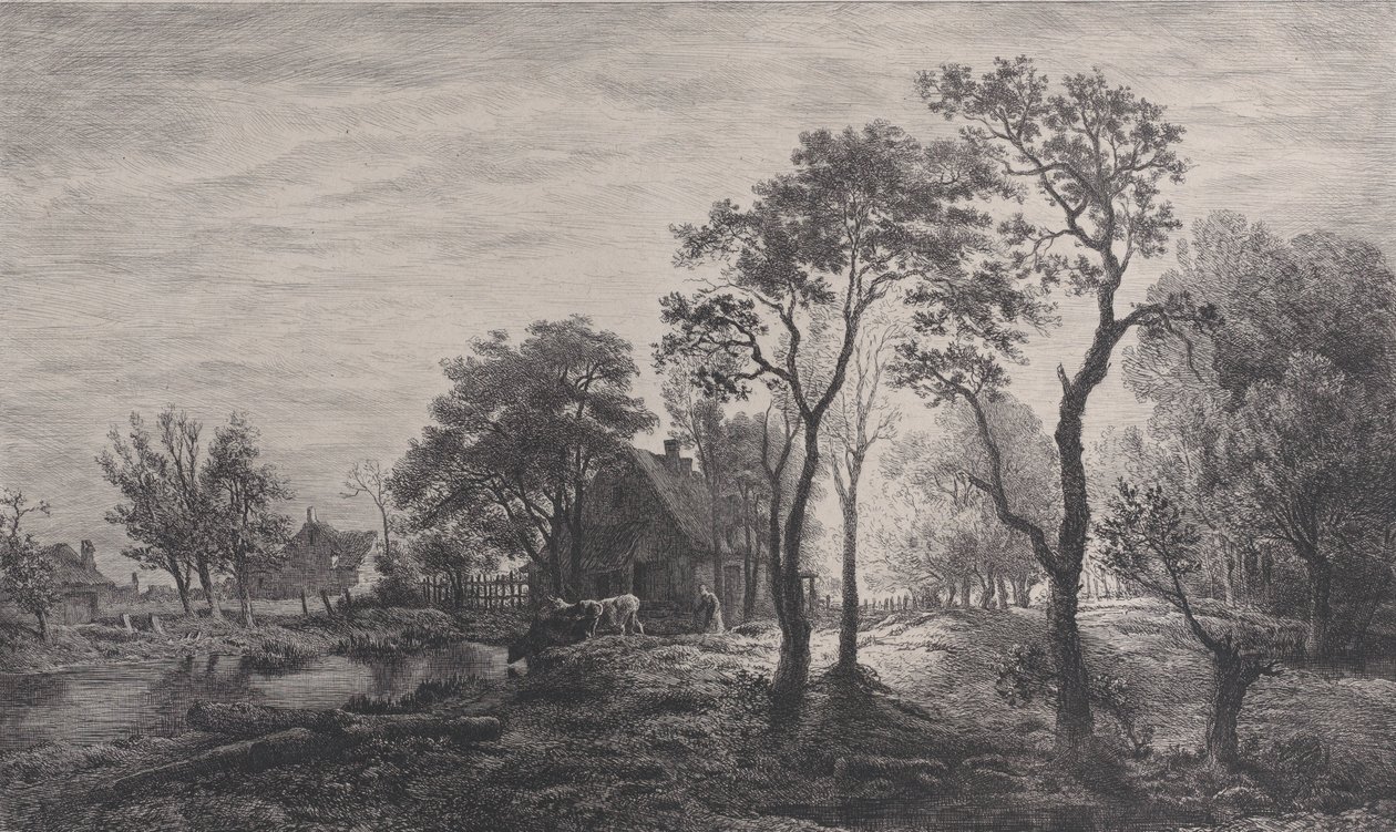 Paesaggio, dopo uno schizzo di Eglon van der Neer, 1862 da Charles Emile Jacque