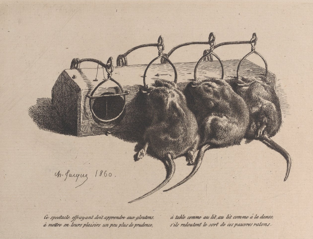 Trappola per topi, 1860 da Charles Emile Jacque