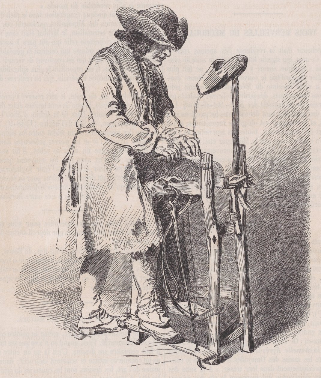 Musée du Louvre, collezione di disegni, Le Remouleur, di Watteau, dal Magasin Pitto..., ca. 1852 da Charles Emile Jacque