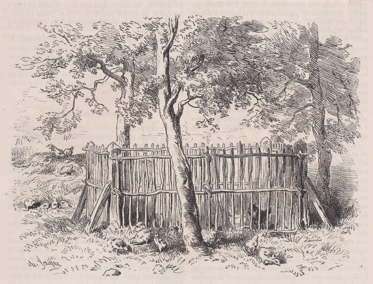 Parco per allievi, da Magasin Pittoresque da Charles Emile Jacque