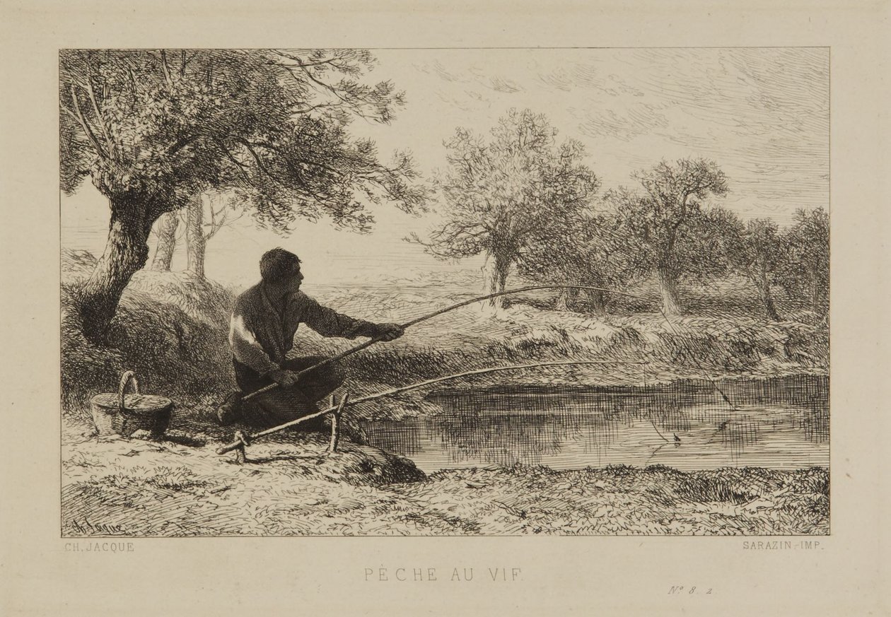 Pesca con esca viva da Charles Emile Jacque