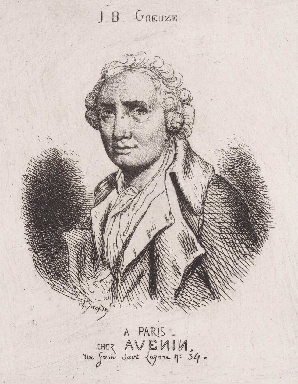 Ritratto di J.B. Greuze da Charles Emile Jacque