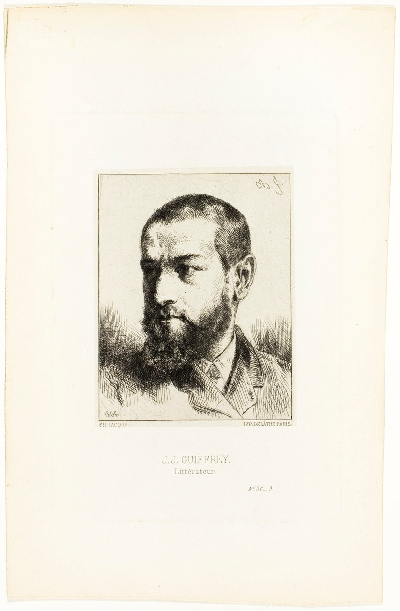 Ritratto di J.J. Guiffrey da Charles Emile Jacque