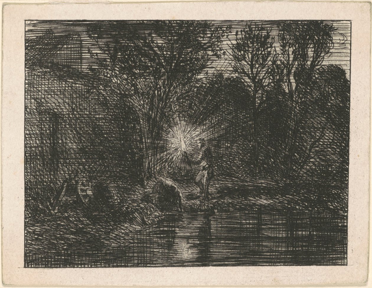 Riva del Fiume di Notte da Charles Emile Jacque