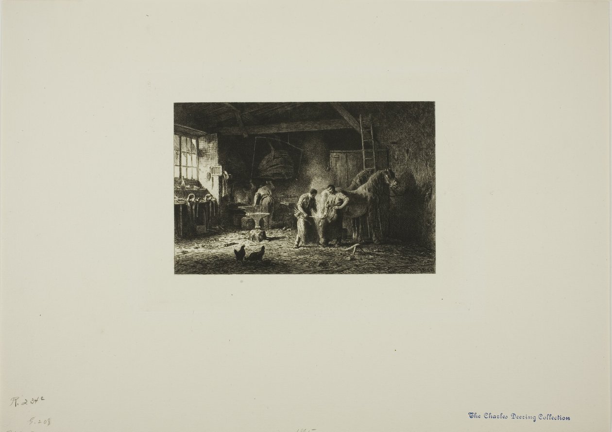 La bottega del maniscalco da Charles Emile Jacque