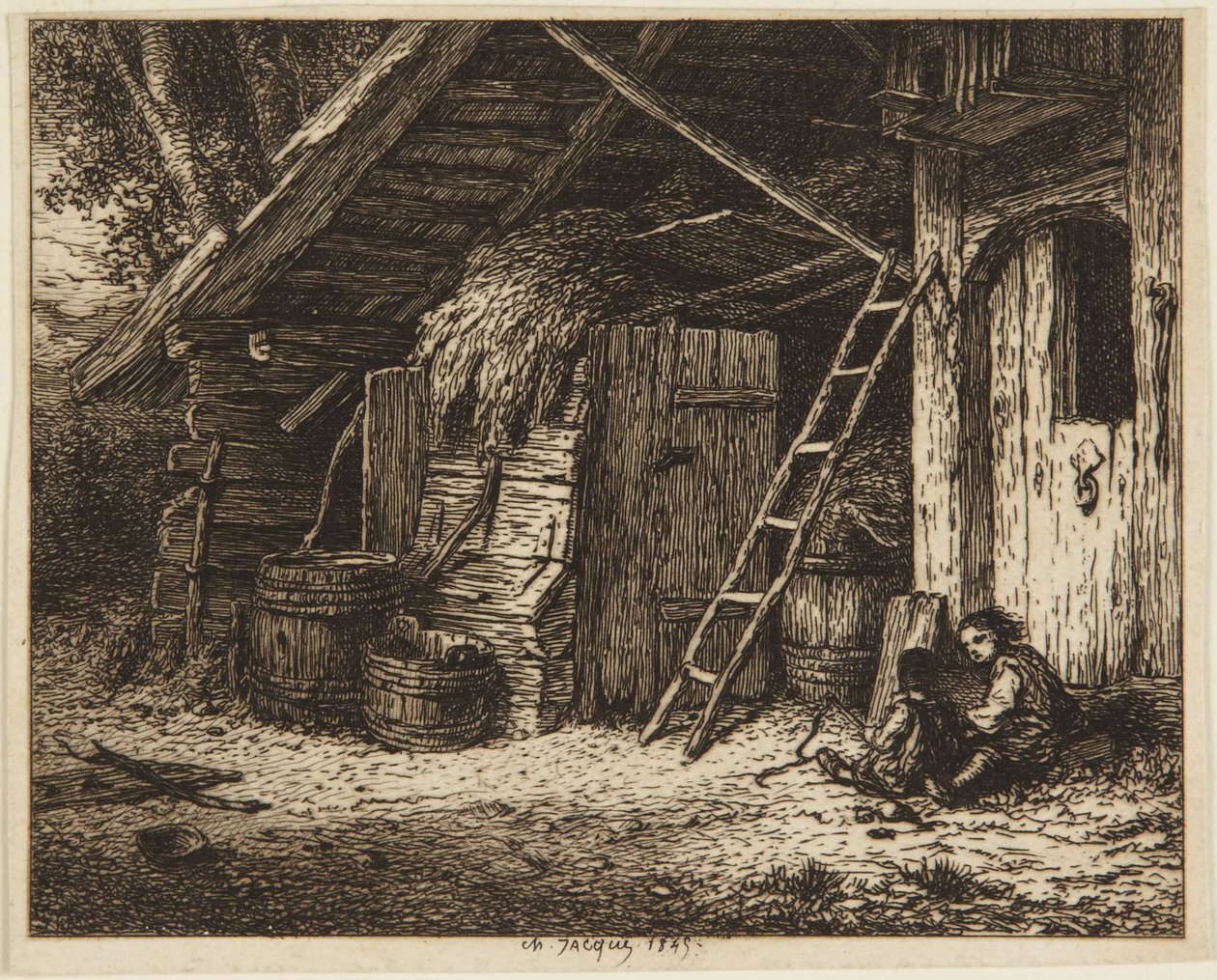 Il colpo delle galline - 1849 da Charles Emile Jacque