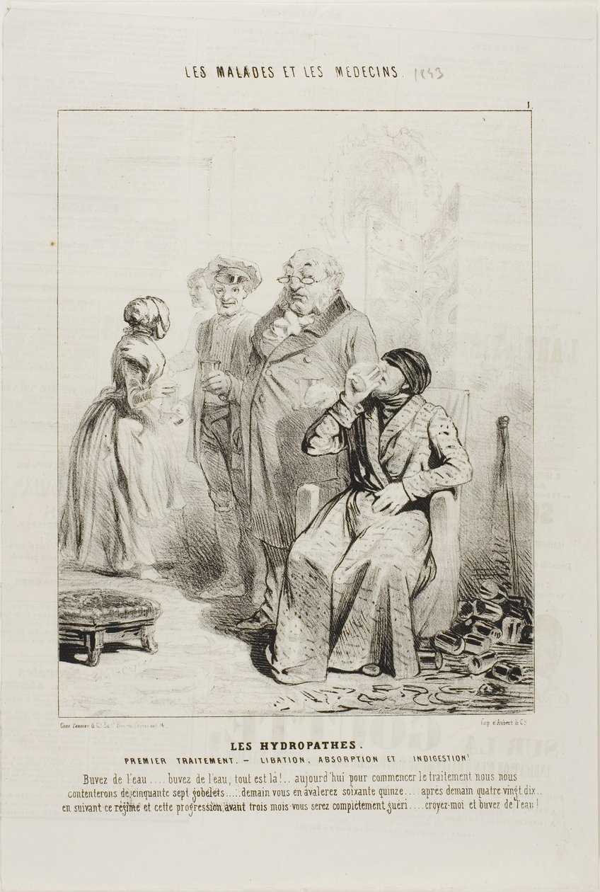 Gli idropati: Primo trattamento (tavola 1) da Charles Emile Jacque
