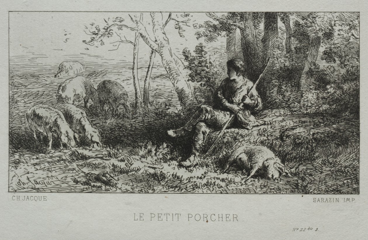 Il Piccolo Guardiano di Maiali da Charles Emile Jacque