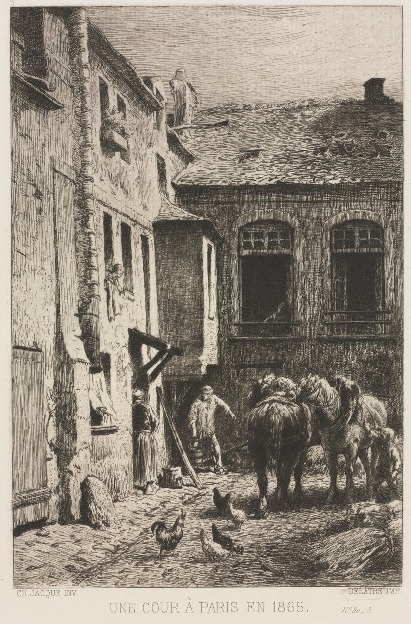 Una corte a Parigi da Charles Emile Jacque