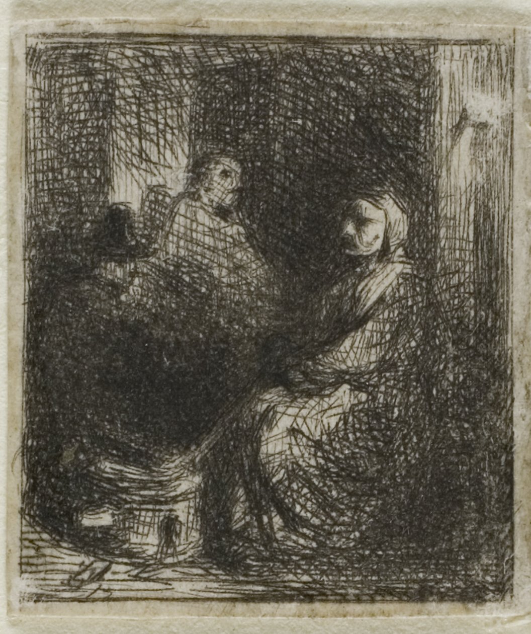 Donna che Vende Cibo Fritto da Charles Emile Jacque