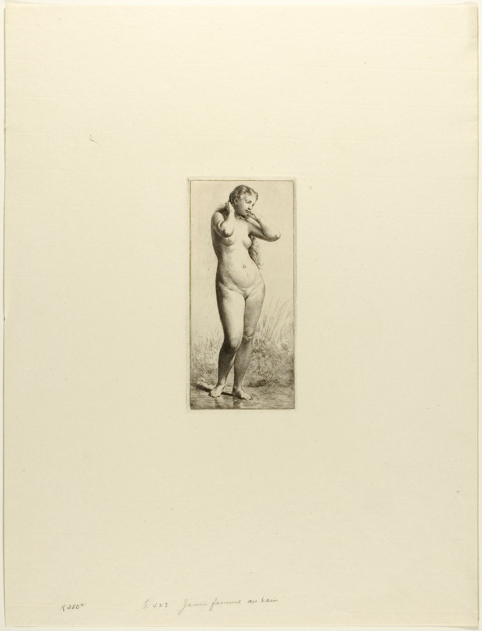 Giovane donna che fa il bagno da Charles Emile Jacque