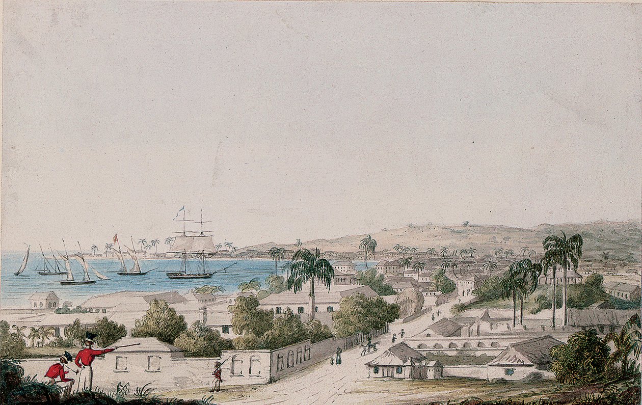Una vista di Carlisle Bay e Bridgetown, Barbados da Charles Emilius Gold