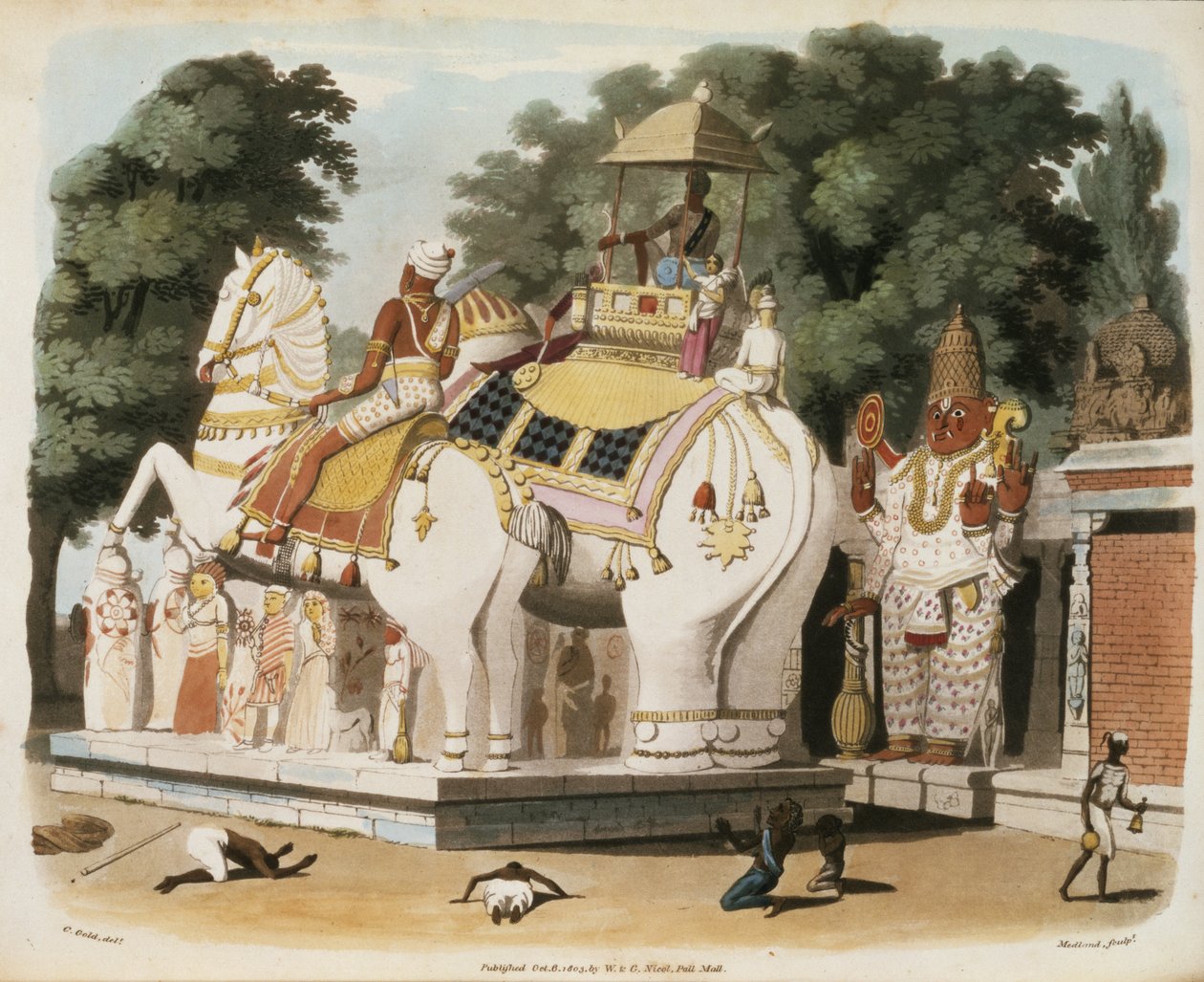I nativi rendono omaggio al loro sovrano, inciso da Thomas Medland (1755-1823) 1803 da Charles Emilius Gold