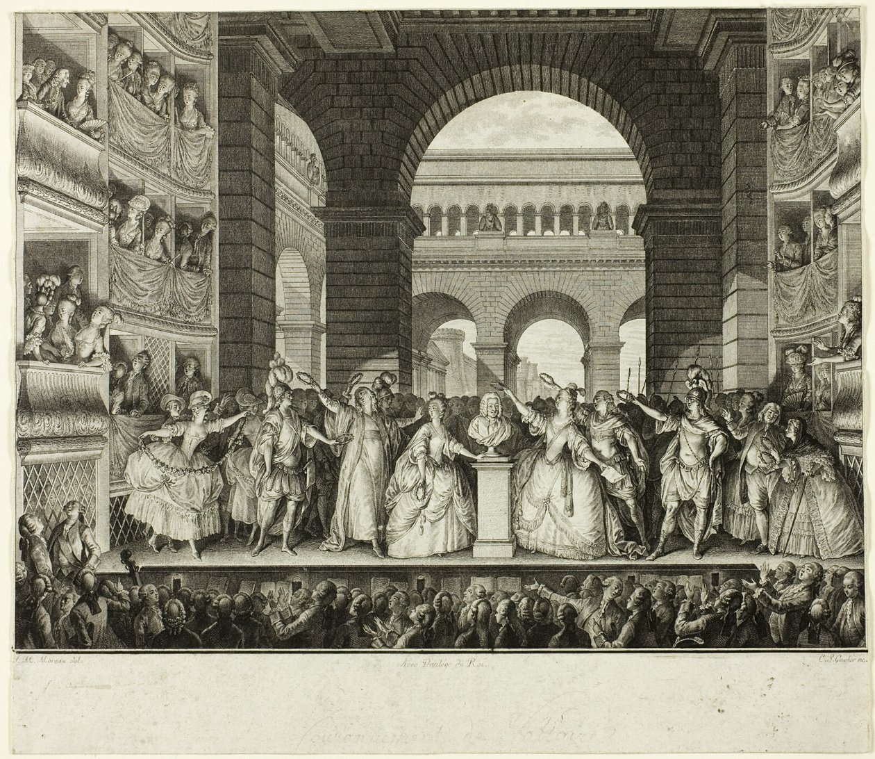 Incoronazione di Voltaire da Charles Etienne Gaucher