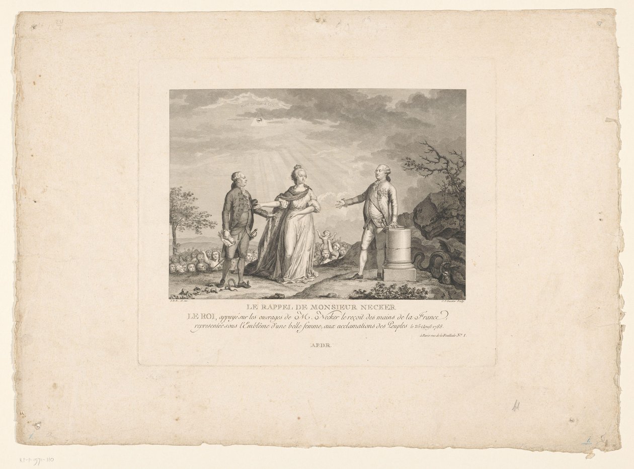 Ritorno di Jacques Necker, 1788 da Charles Etienne Gaucher