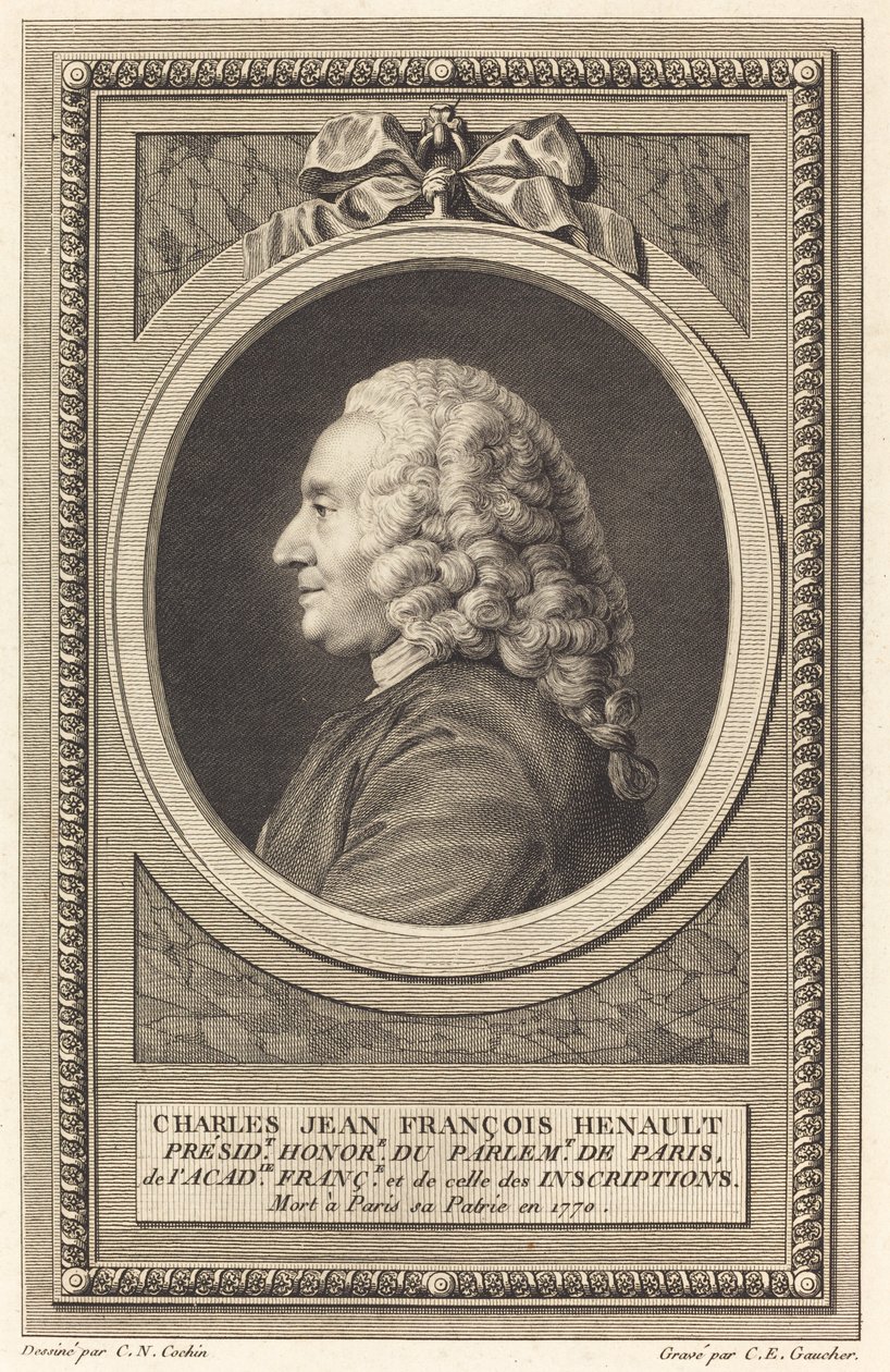 Charles Jean Francois Henault da Charles Etienne Gaucher after Charles Nicolas Cochin II