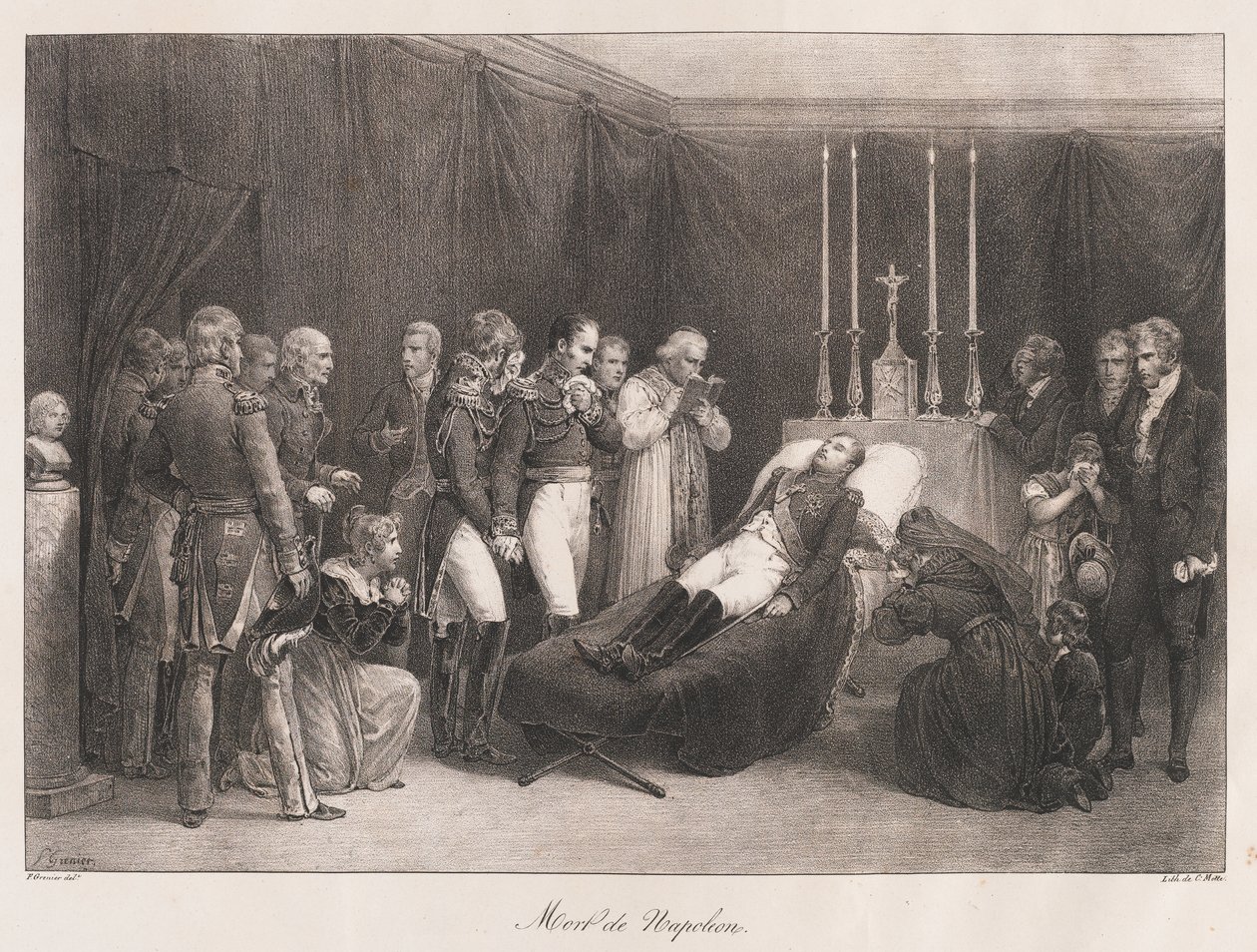 Morte di Napoleone, inizio XIX secolo da Charles Etienne Pierre Motte