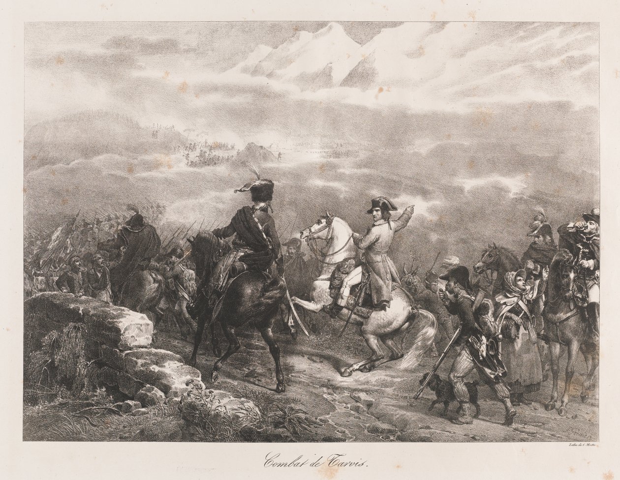 Battaglia di Tarvis, inizio XIX secolo da Charles Etienne Pierre Motte
