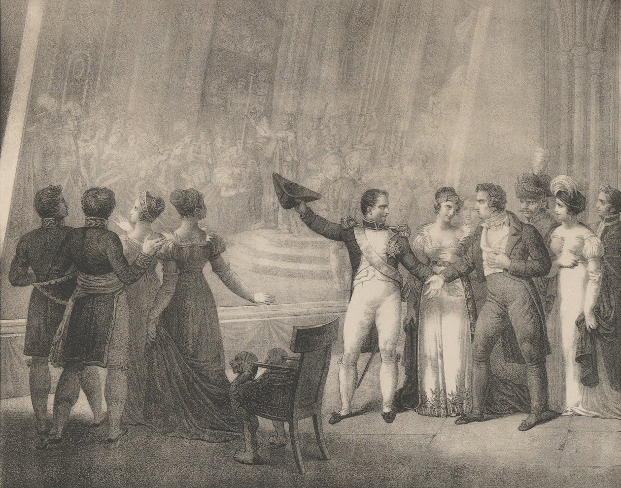Napoleone e Giuseppina visitano lo studio di David da Charles Etienne Pierre Motte