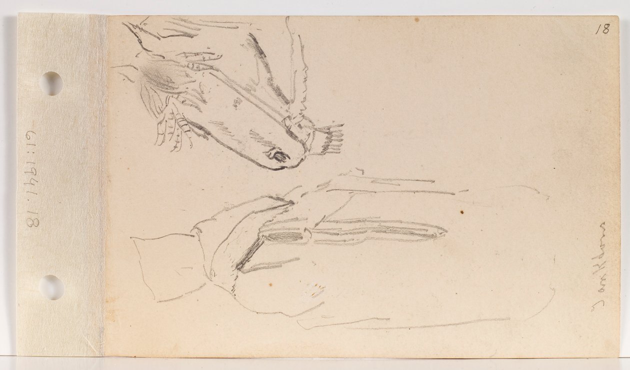 Studio di un indiano Yankton e un cavallo (foglio 18 recto) da Charles Ferdinand Wimar