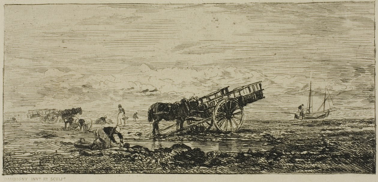 Spiaggia a Villerville da Charles Francois Daubigny
