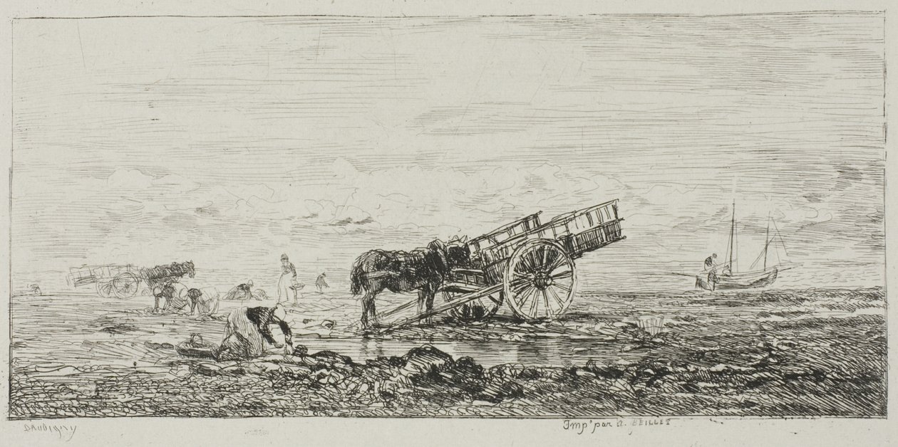 Spiaggia a Villerville da Charles Francois Daubigny