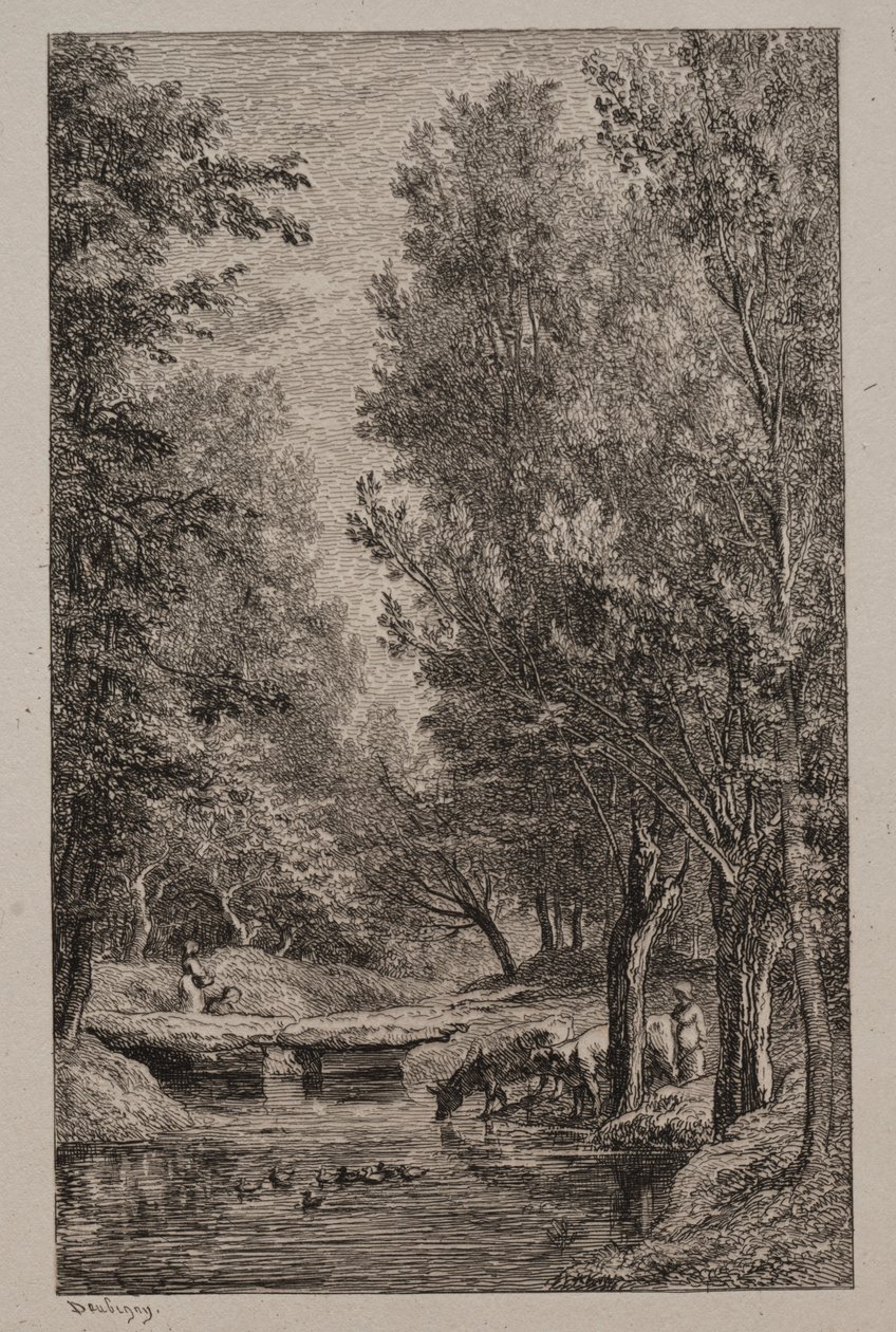 Ruscello nella Val Mondois, c. 1862 da Charles Francois Daubigny