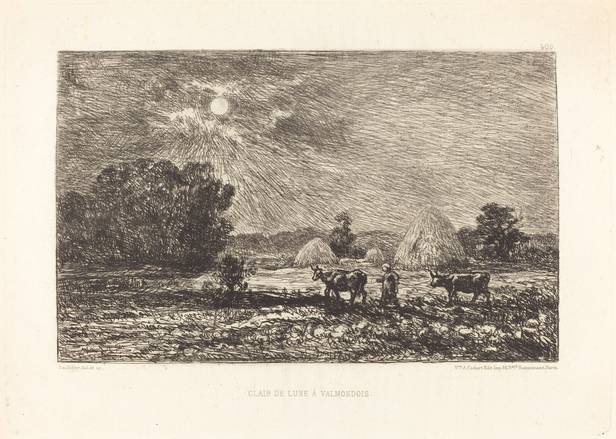 Chiaro di luna a Valmondois da Charles Francois Daubigny