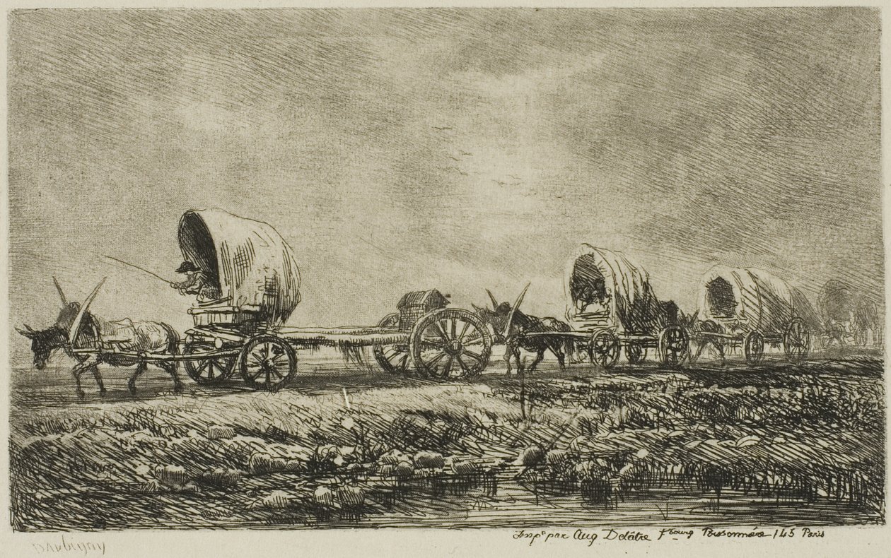 Carri coperti (Souvenir del Morvan) da Charles Francois Daubigny