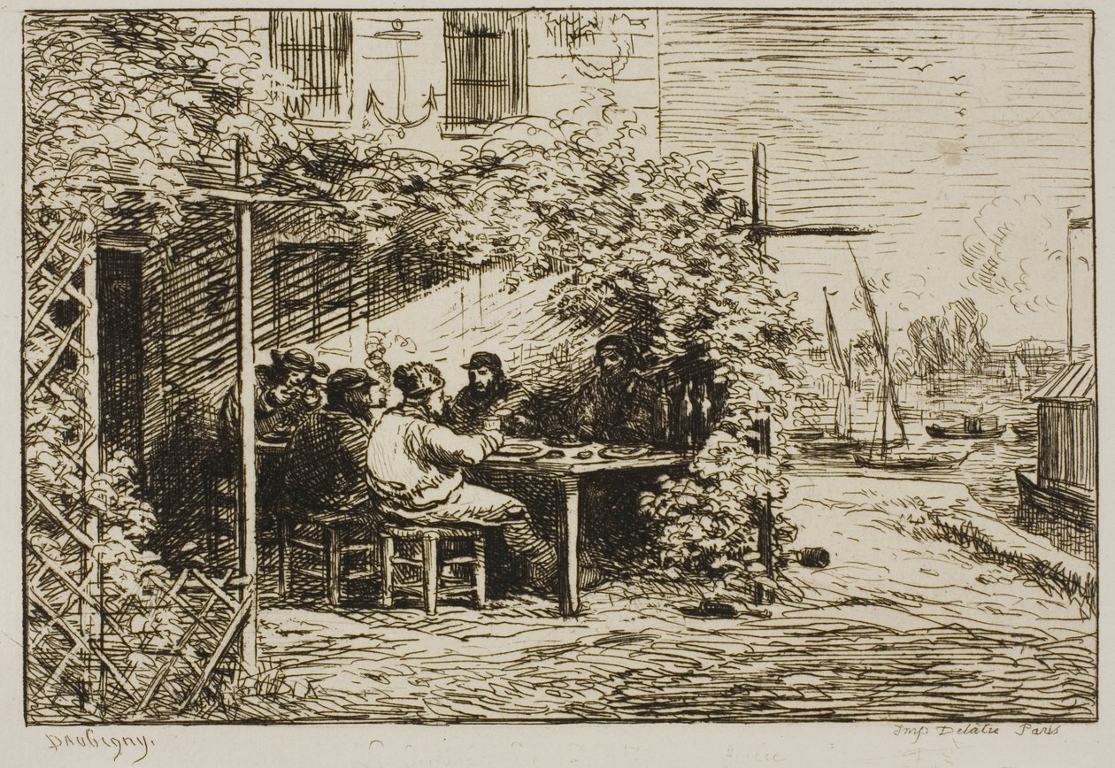 Colazione di partenza ad Asnières da Charles Francois Daubigny