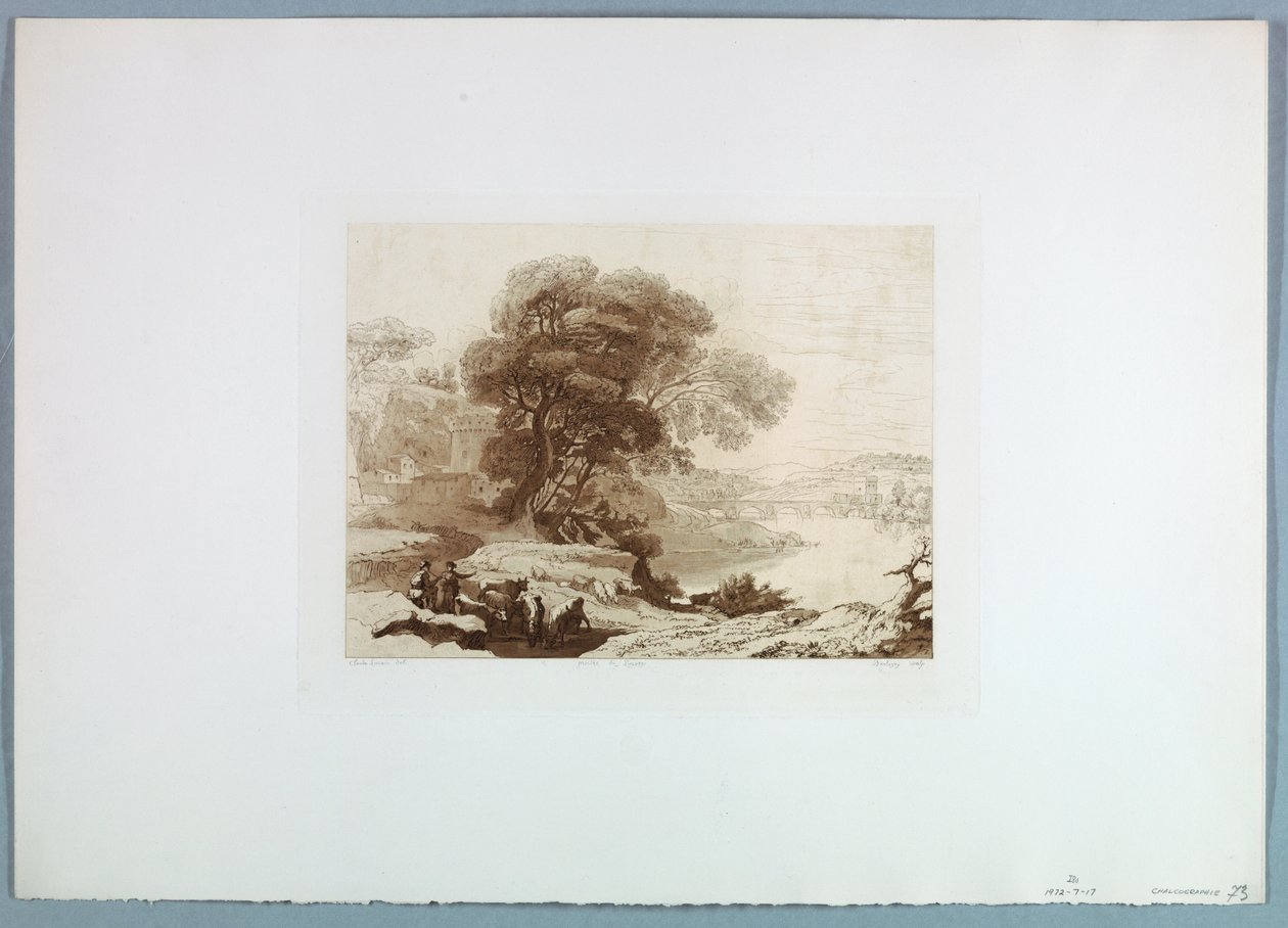 Disegno, Paesaggio (dopo Claude Lorraine), 1849 da Charles Francois Daubigny