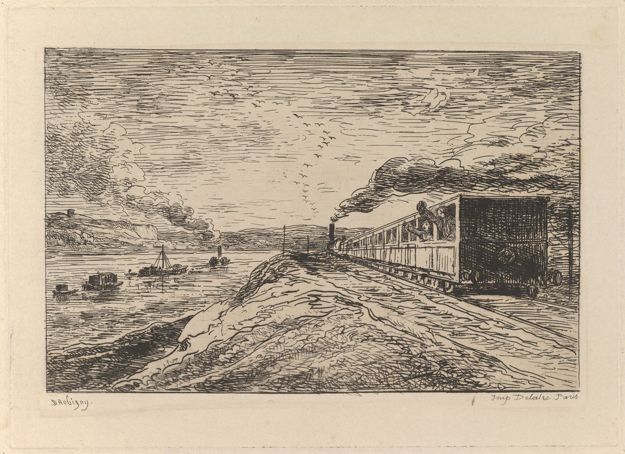 Le Départ Le Retour, da Le Voyage en bateau, 1861 da Charles Francois Daubigny