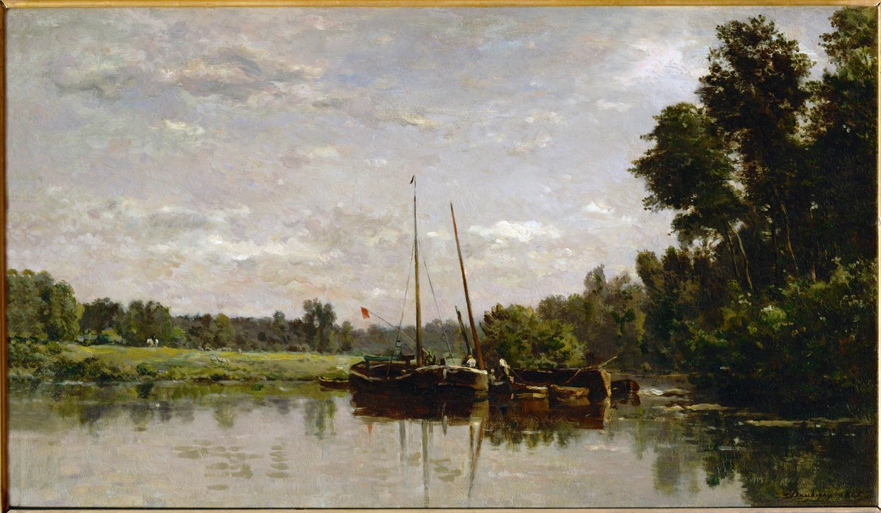 Les peniches - le chiatte ... da Charles Francois Daubigny