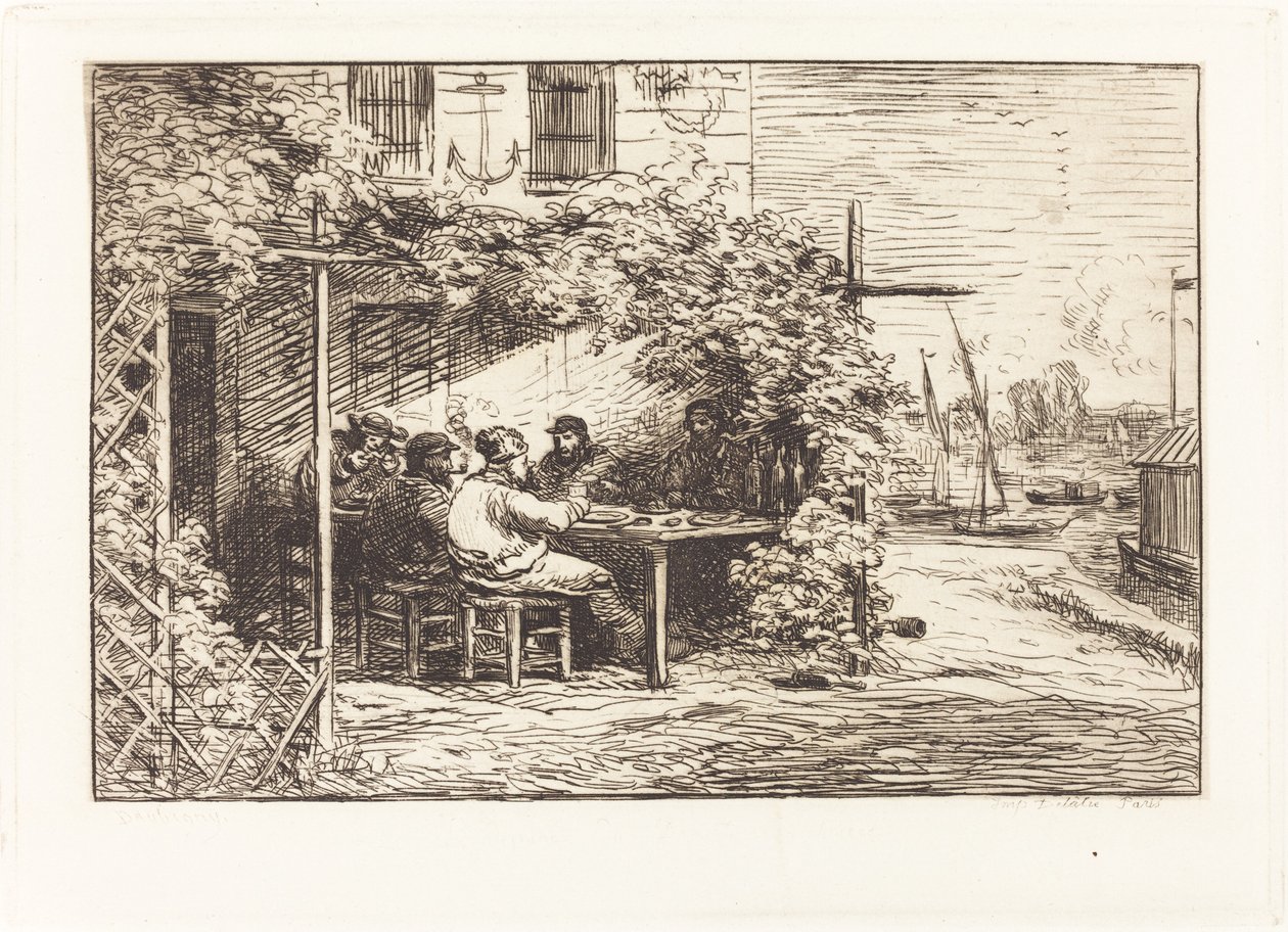 Pranzo sulla Strada per Asnieres da Charles Francois Daubigny