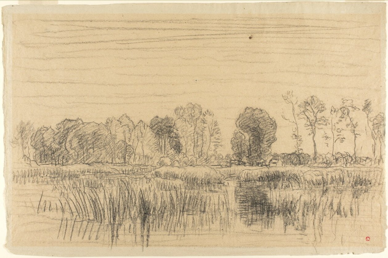 Palude e schermo di alberi da Charles Francois Daubigny