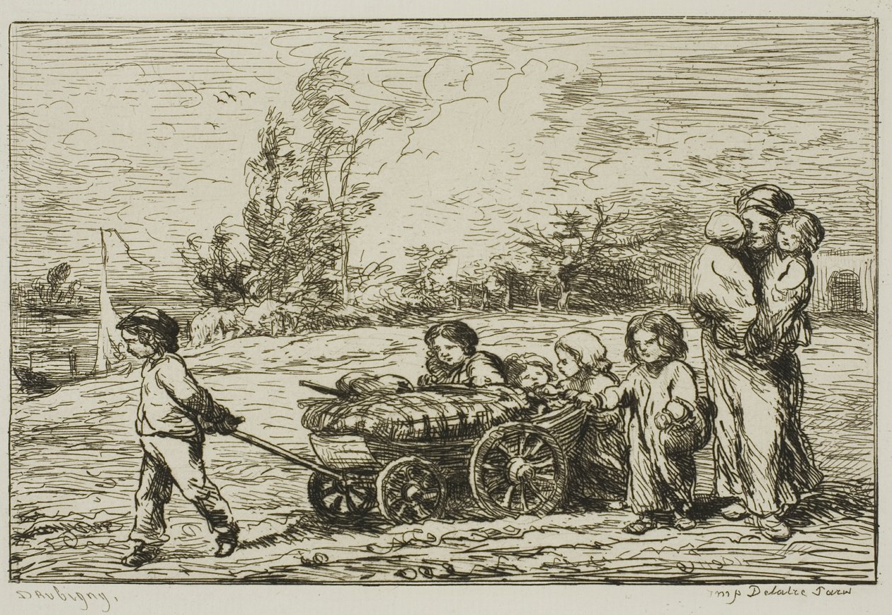 Trasloco con il carro (Gli arredi della barca) da Charles Francois Daubigny