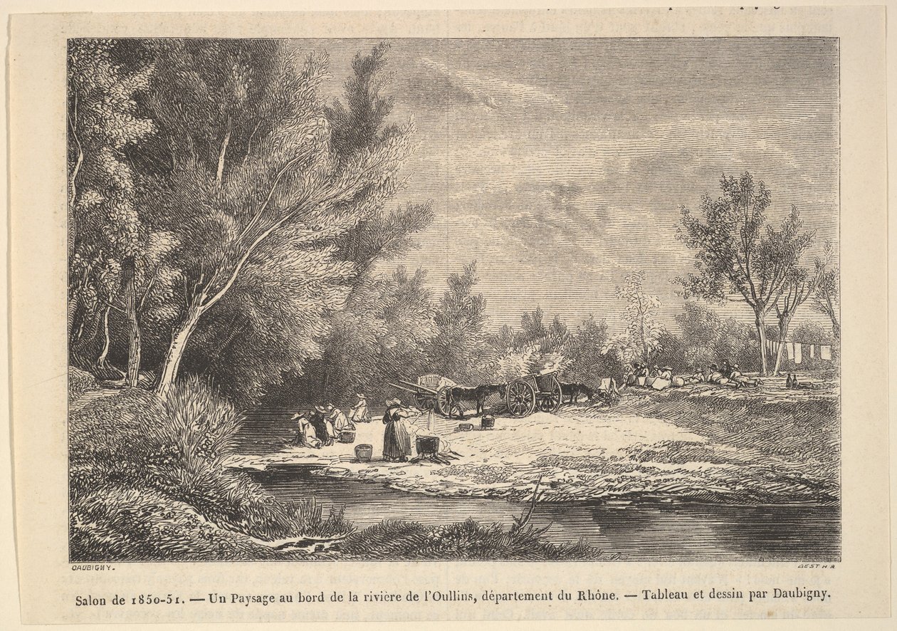 Paesaggio lungo le rive del fiume Oullins da Charles Francois Daubigny