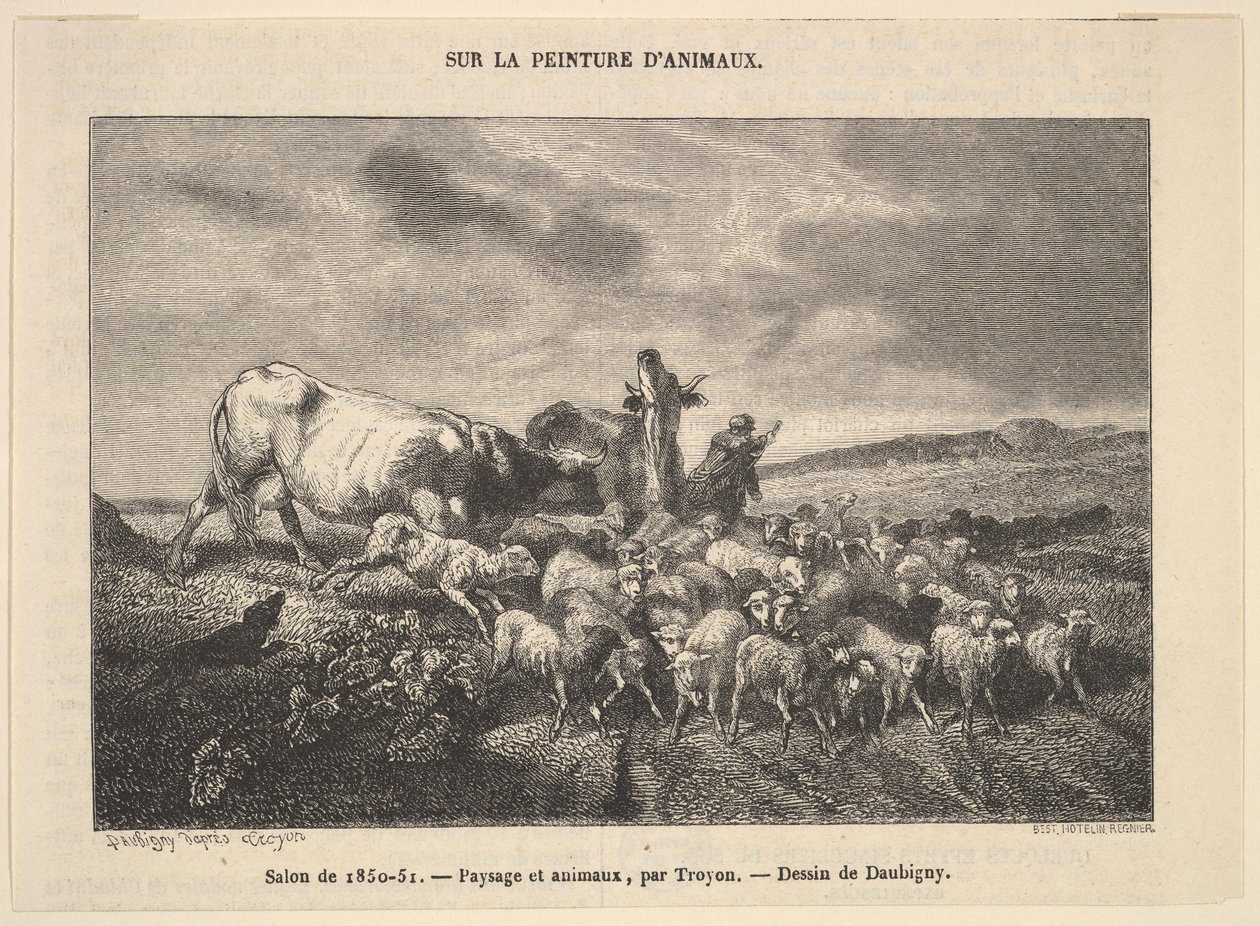 Salon de 1850-51, Paesaggio e Animali, par Troyon da Charles Francois Daubigny