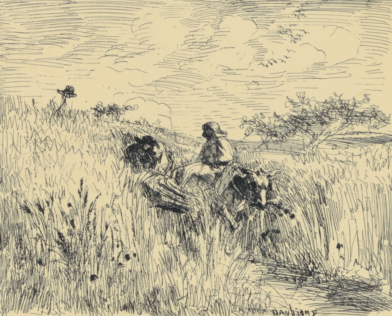 Sentier Dans Les Blés da Charles Francois Daubigny