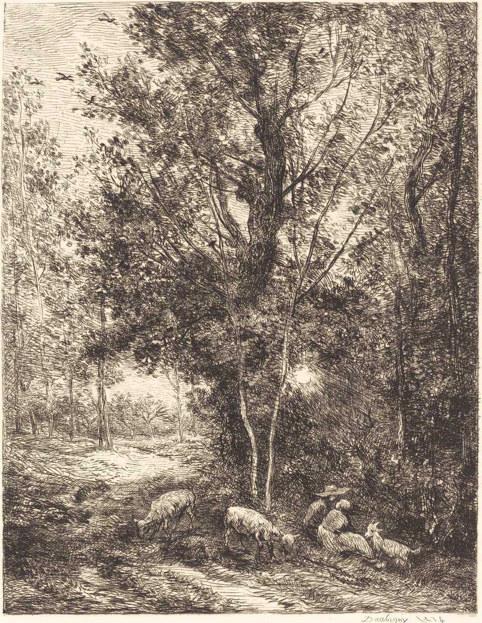Pastore e pastorella da Charles Francois Daubigny