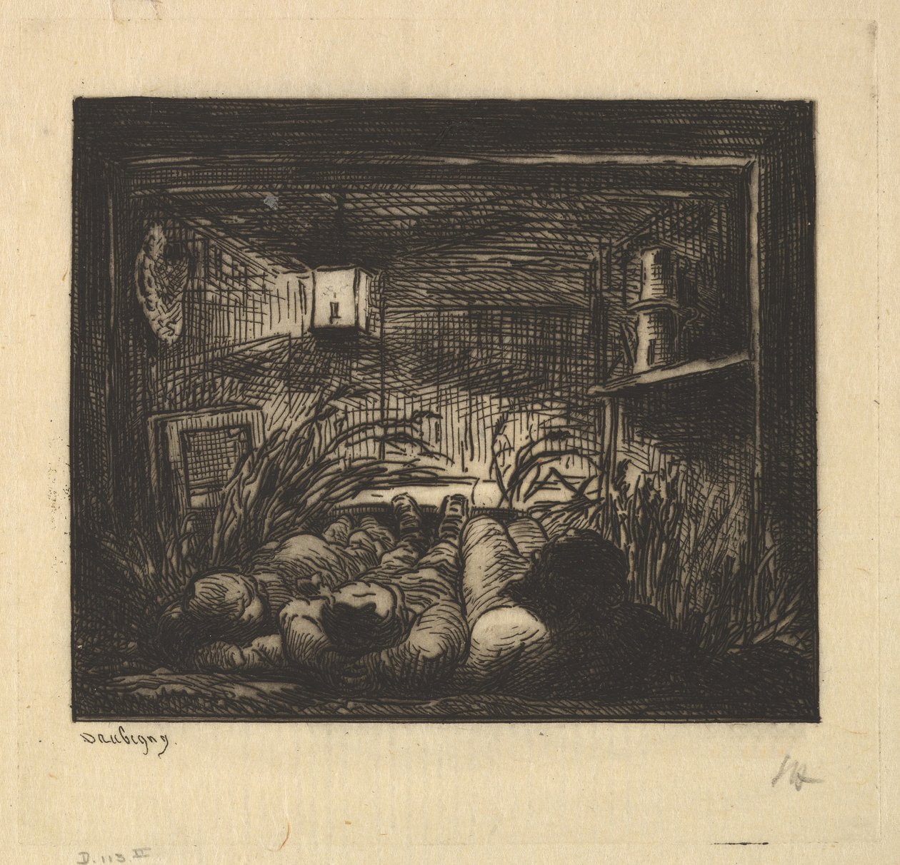 Dormire a bordo della barca da Charles Francois Daubigny