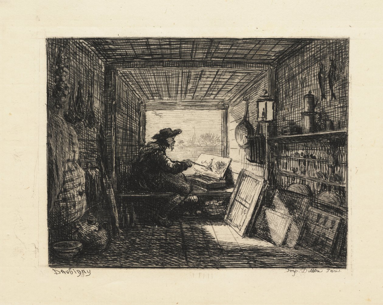 Lo studio della barca da Charles Francois Daubigny