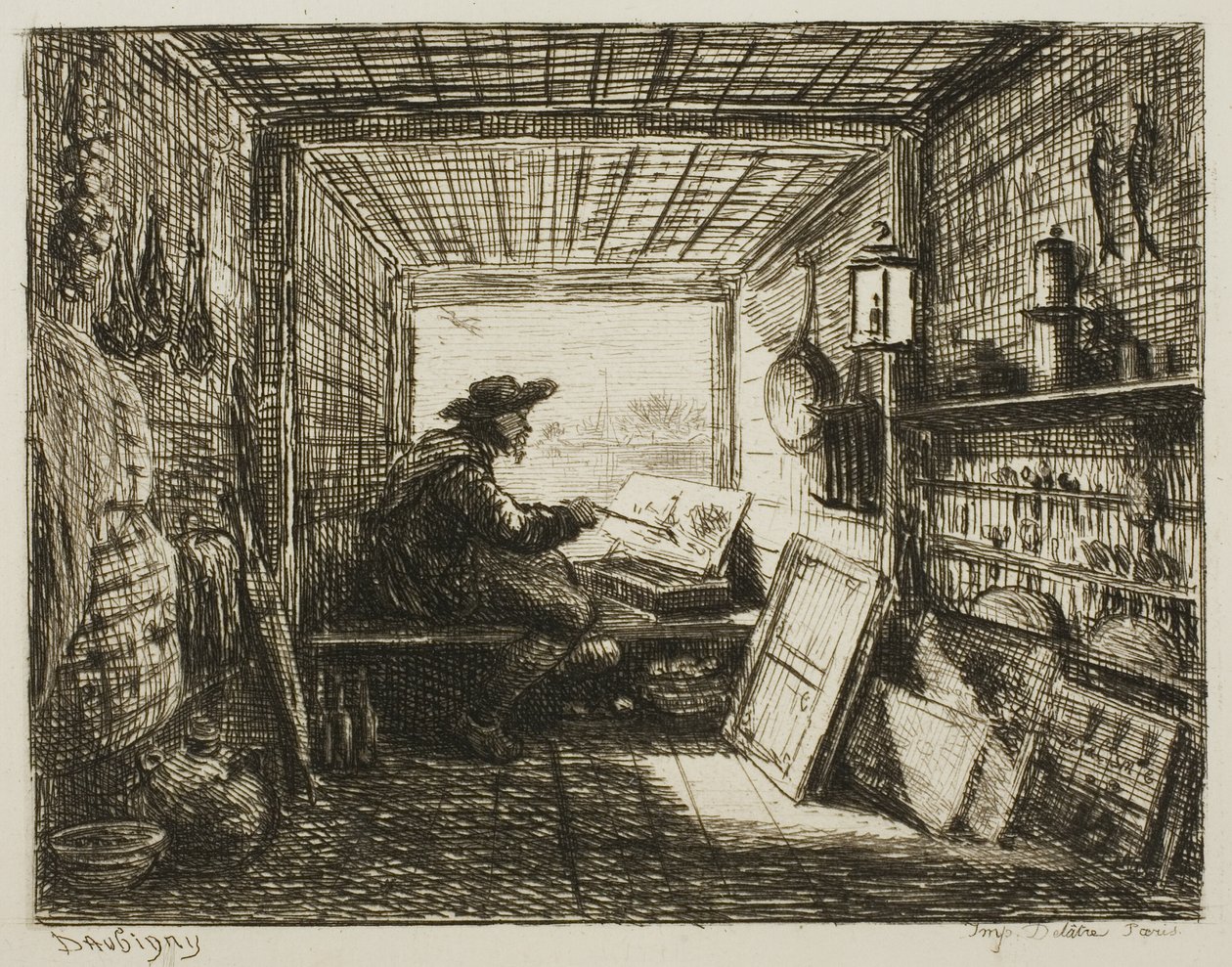 Lo studio della barca, da Il viaggio in barca da Charles Francois Daubigny